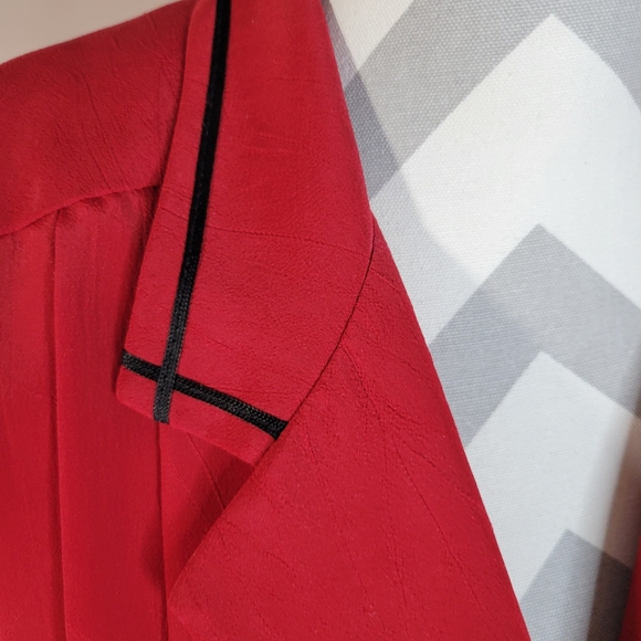 Vntg Leslie Fay Petites USA Made Button front Pleated Skirt Red dress Size 12 - Picture 6 of 13